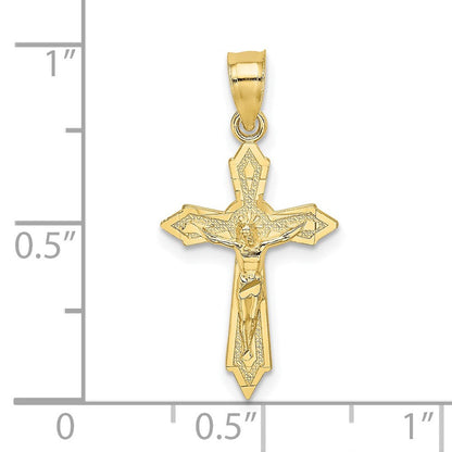 10K Gelbgold 10K mit Pfeil Pointed Ends Kruzifix Charm