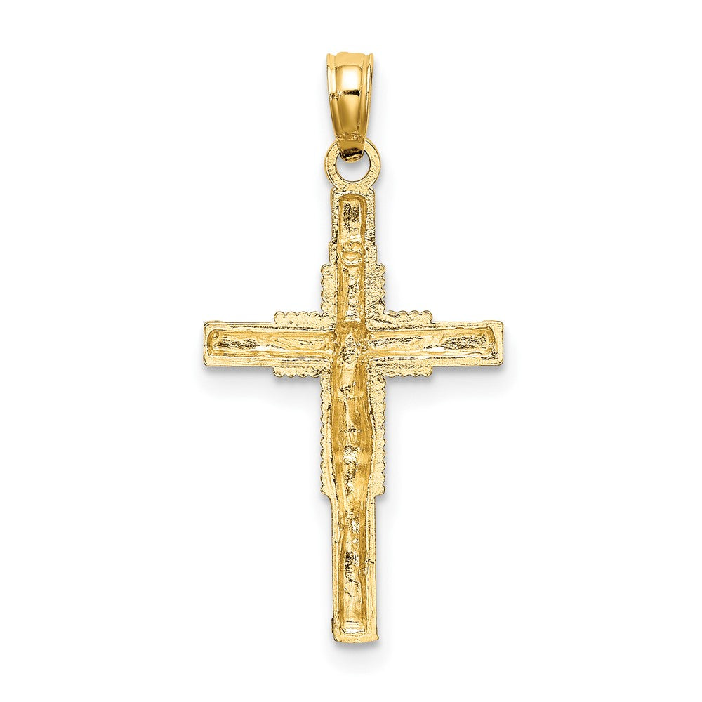 10K Gelbgold 10K Gekugelt Akzente Kruzifix Charm