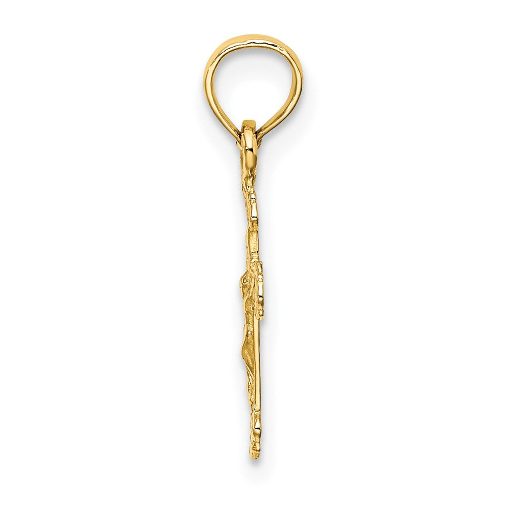 10K Gelbgold 10K Mini Kruzifix mit Fantasie Tips Charm