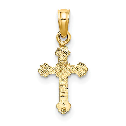 10K Gelbgold 10K Mini Kruzifix mit Fantasie Tips Charm