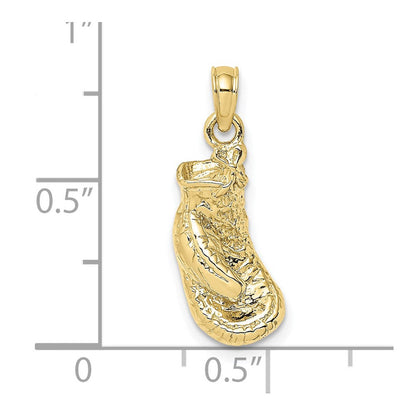 10K Gelbgold 10K 2-d Poliert / Strukturiert Einfach Boxing Glove Charm