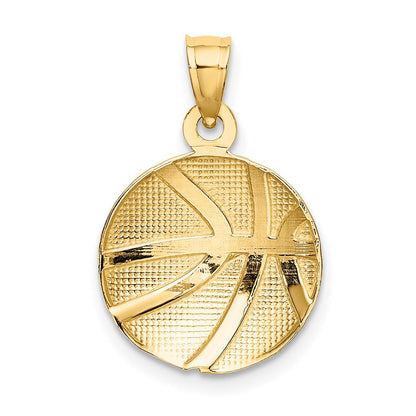 10K Gelbgold 10K Strukturiert Basketball Charm