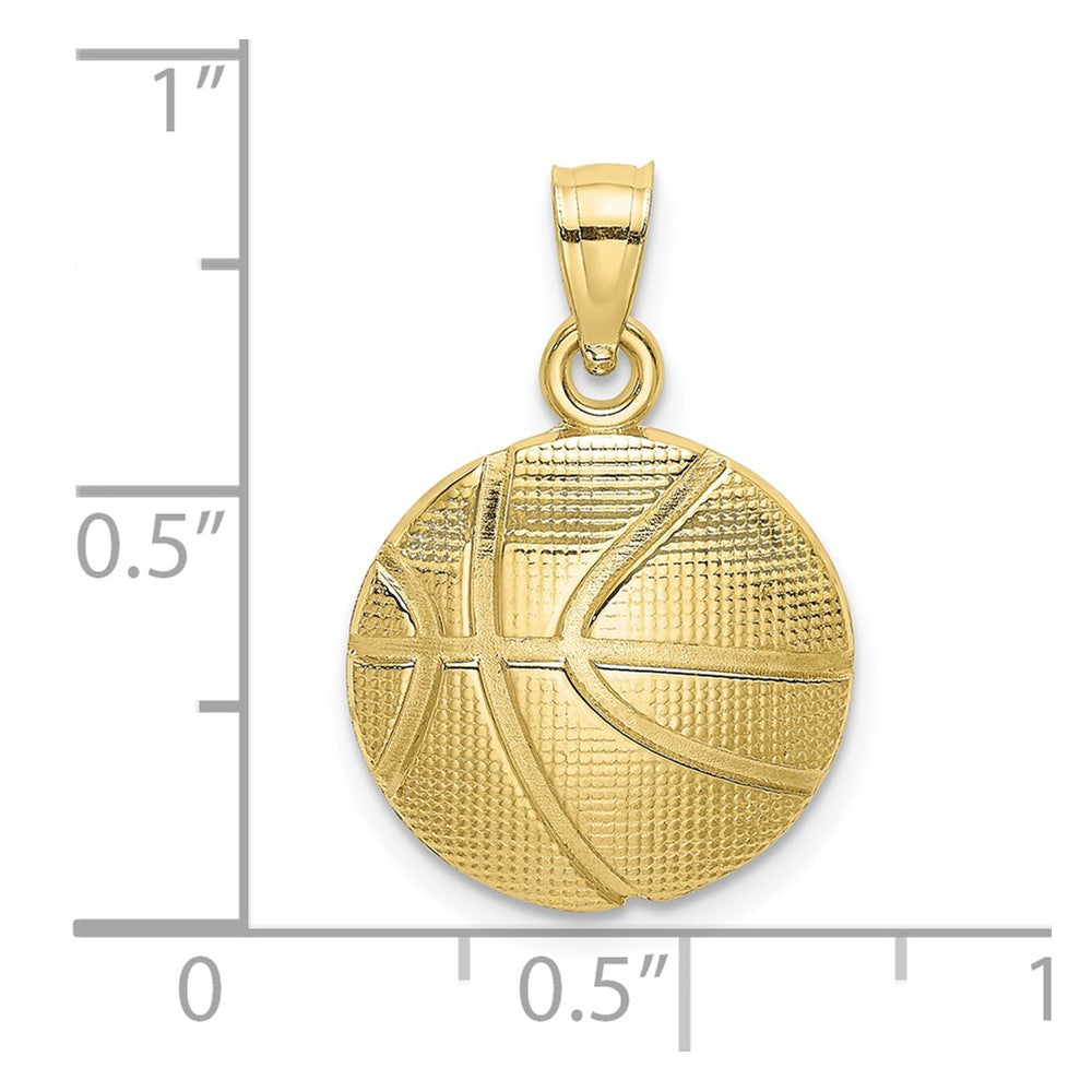10K Gelbgold 10K Strukturiert Basketball Charm