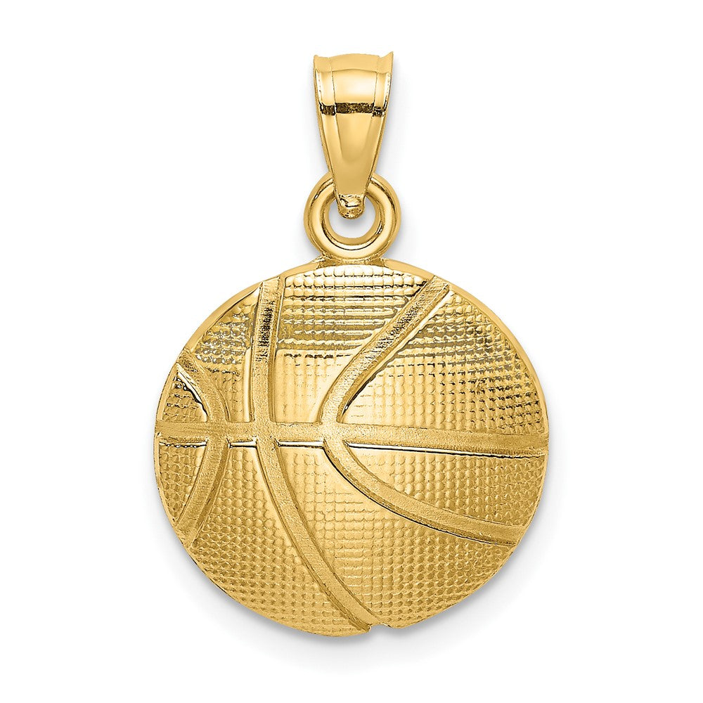 10K Gelbgold 10K Strukturiert Basketball Charm