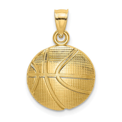 10K Gelbgold 10K Strukturiert Basketball Charm