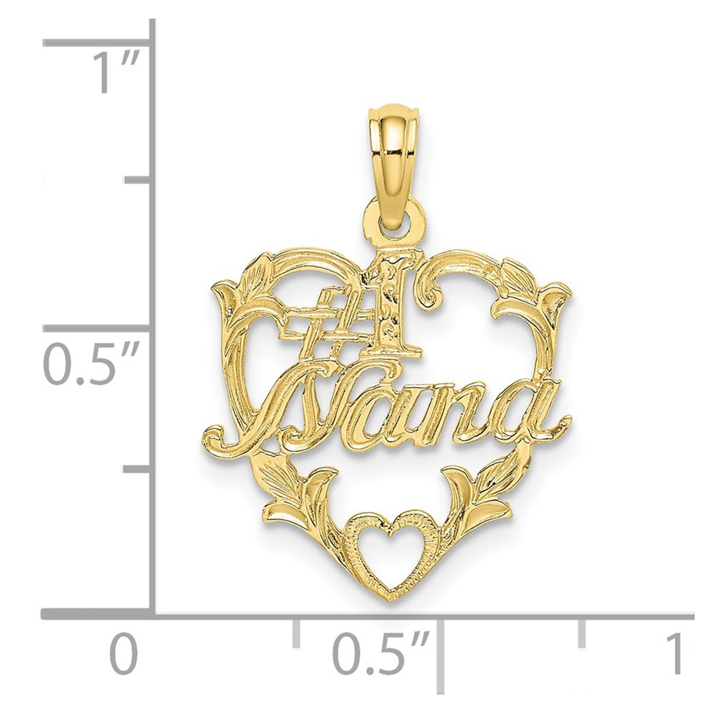 10K Gelbgold 10K #1 Nana in Herz Charm