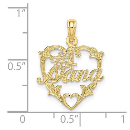 10K Gelbgold 10K #1 Nana in Herz Charm
