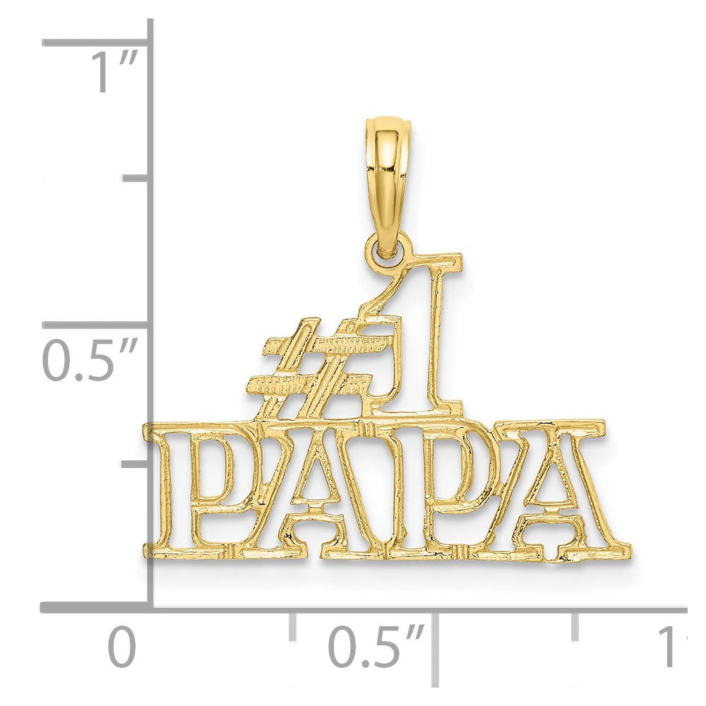 10K Gelbgold 10K #1 Papa Ausgeschnitten Charm