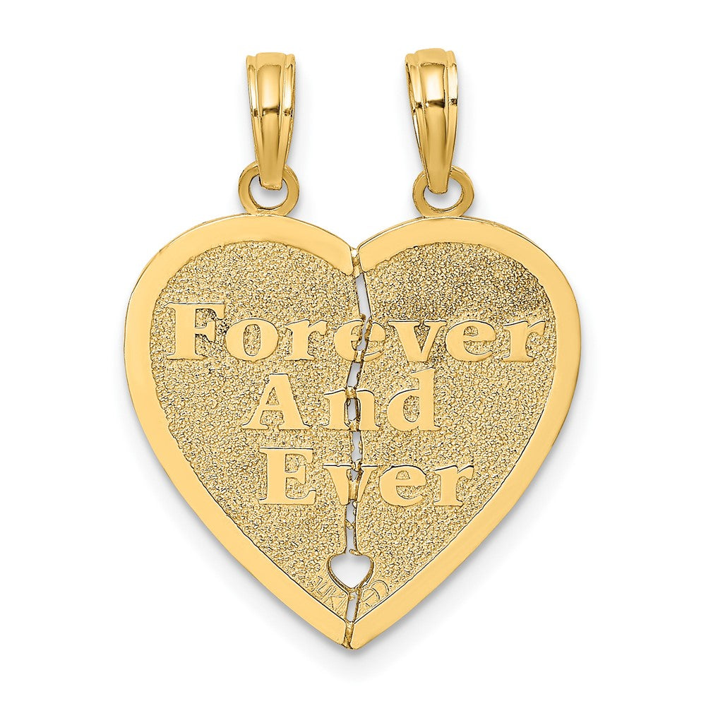 10K Gelbgold 10K für Immer und Ever 2 Stück Break-a-part Herz Charm