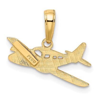 10K Gelbgold Cessna Plane Anhänger
