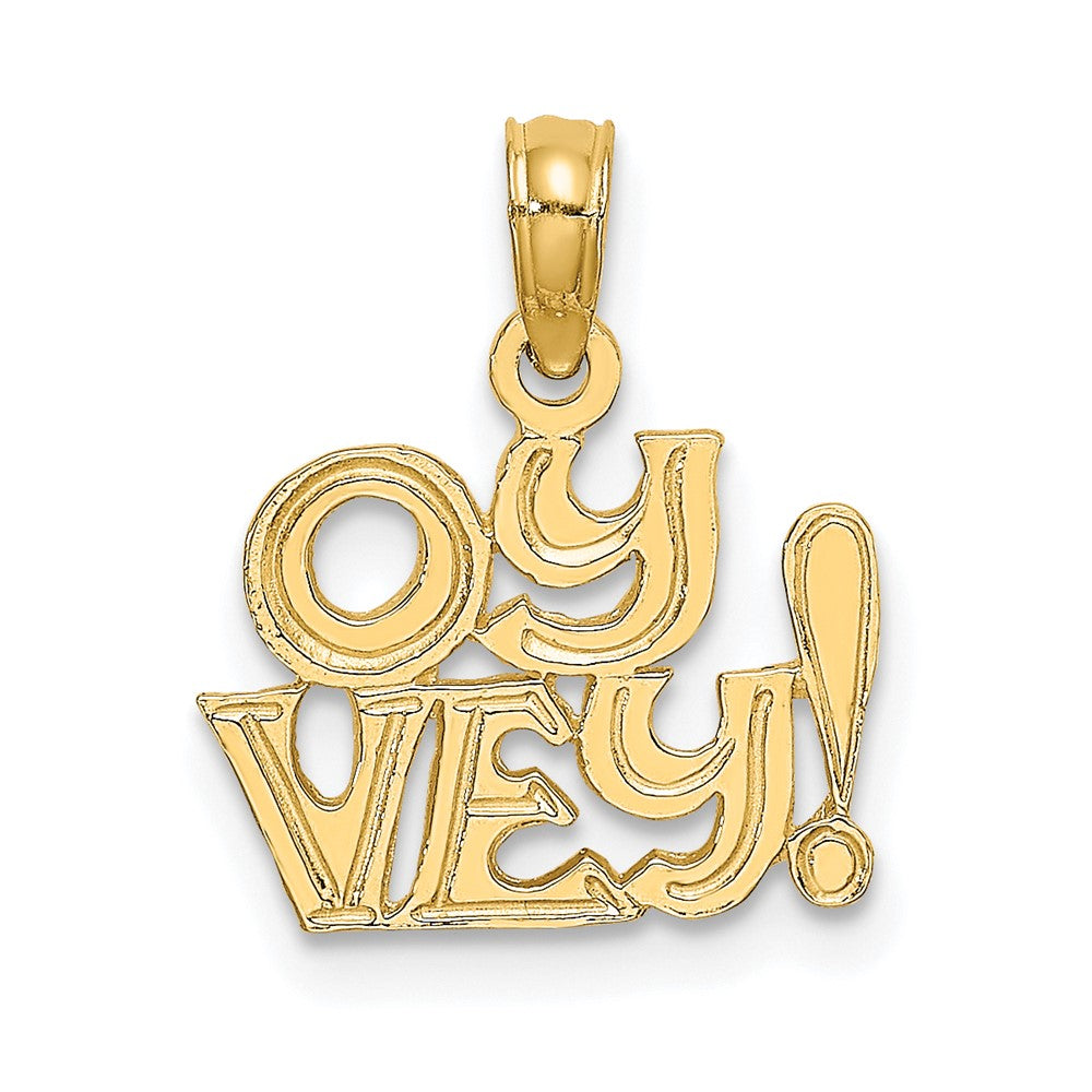 10K Gelbgold 10K Poliert und Graviert Oy Vey Charm