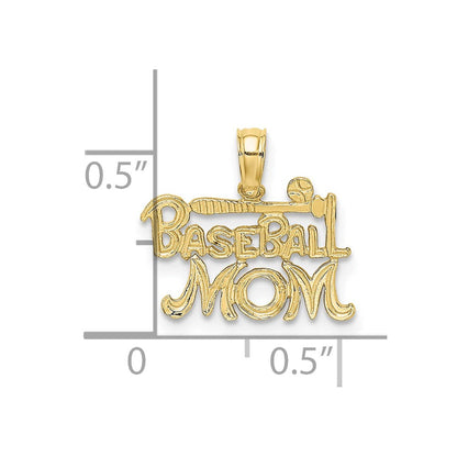10K Gelbgold 10K Baseball Mama Charm
