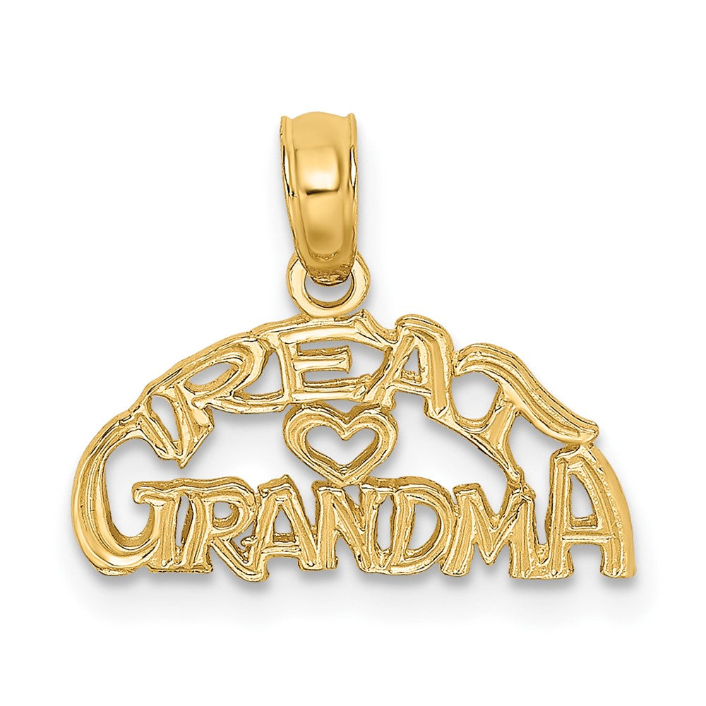 10K Gelbgold 10K Block und Graviert Great Oma Charm