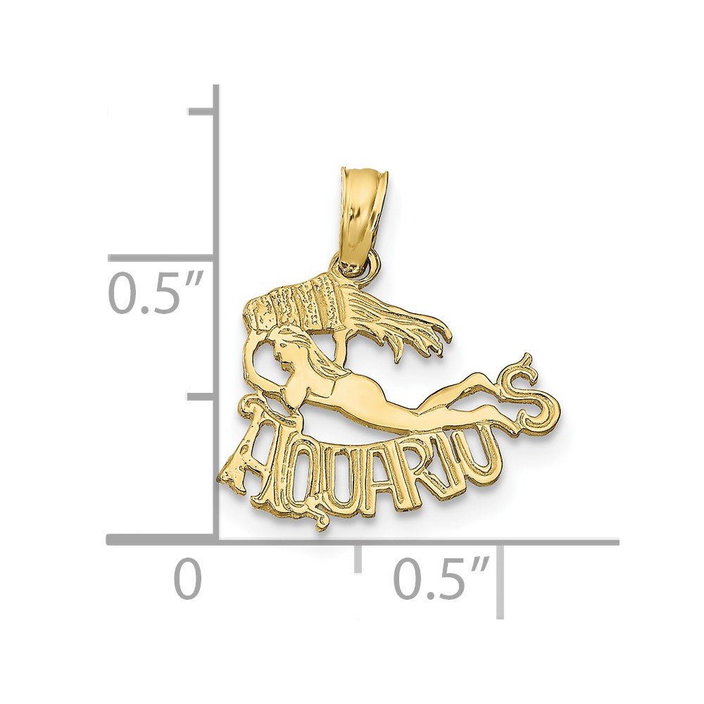 10K Gelbgold 10K Aquarius Tierkreis Charm