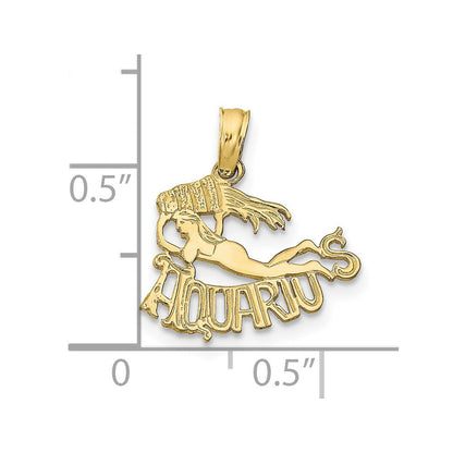 10K Gelbgold 10K Aquarius Tierkreis Charm