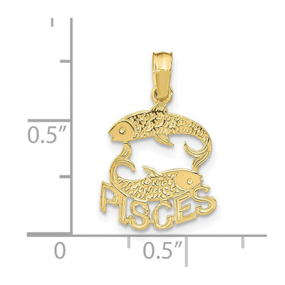 10K Gelbgold 10K Pisces Tierkreis Charm