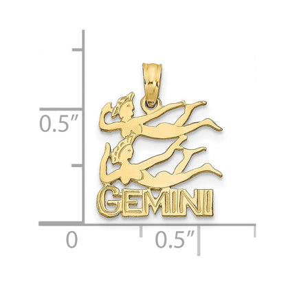 10K Gelbgold 10K Gemini Tierkreis Charm