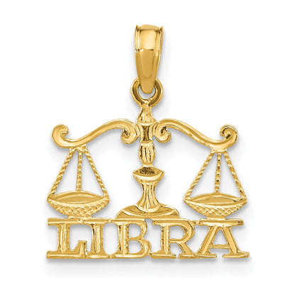 10K Gelbgold 10K Libra Tierkreis Charm