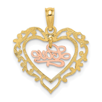 10K Bicolor 10K Bicolor Liebe in Herz Charm