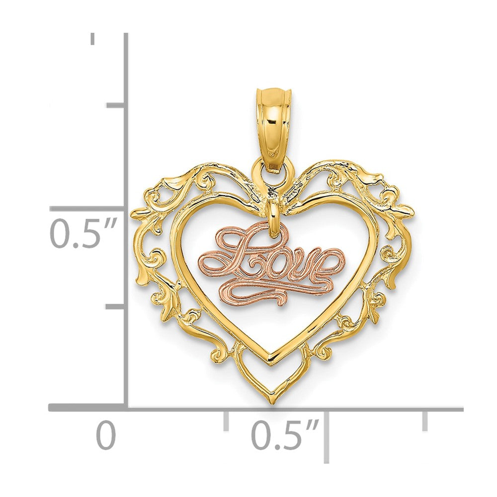 10K Bicolor 10K Bicolor Liebe in Herz Charm