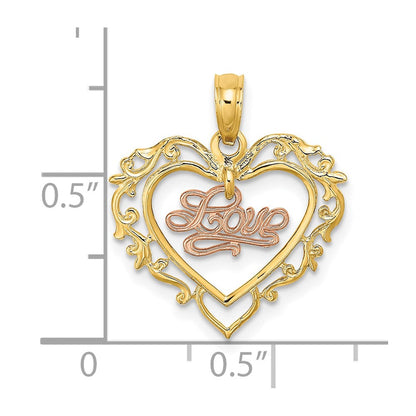 10K Bicolor 10K Bicolor Liebe in Herz Charm
