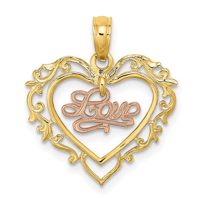 10K Bicolor 10K Bicolor Liebe in Herz Charm