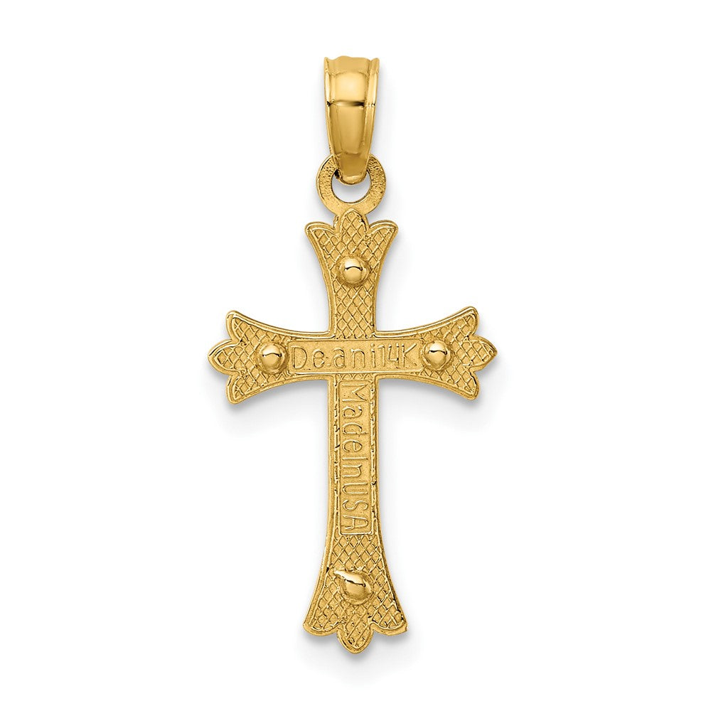 10K Bicolor Mittig Kreuz Charm