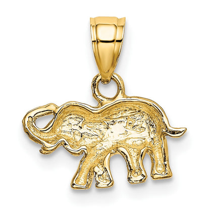 10K Gelb mit Rhodium mit Rhodium Klein Elefant Charm