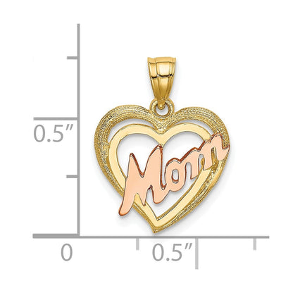 10K Bicolor Mama Herz Charm
