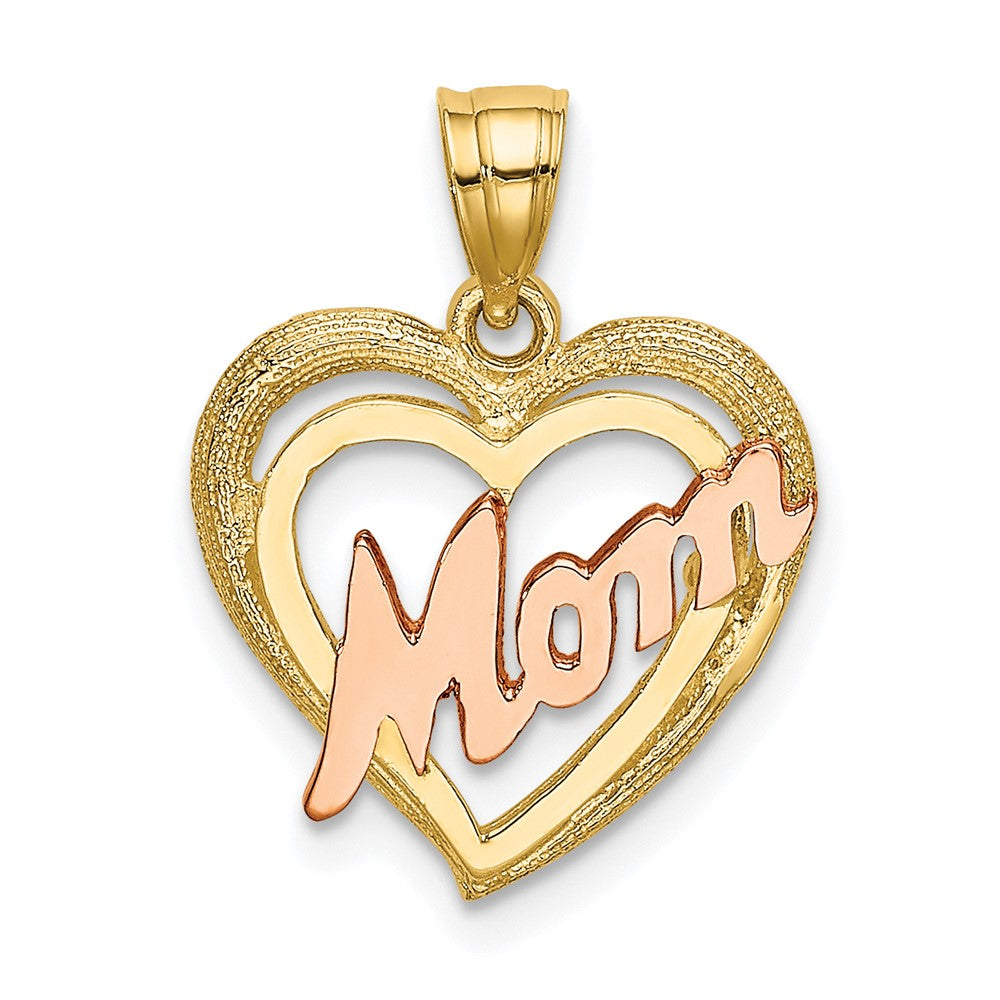 10K Bicolor Mama Herz Charm