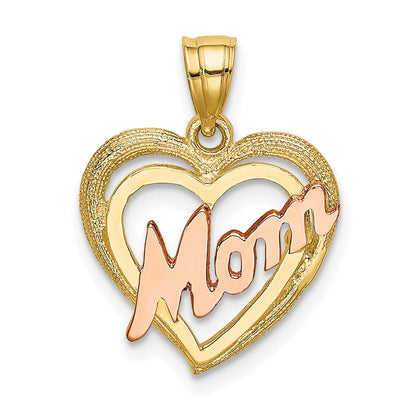 10K Bicolor Mama Herz Charm