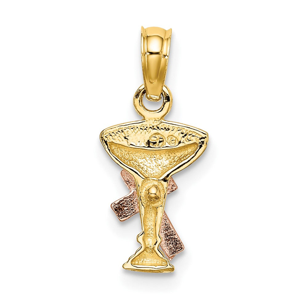 10K Bicolor 10K Bicolor Kommunion Cup mit Kreuz Charm