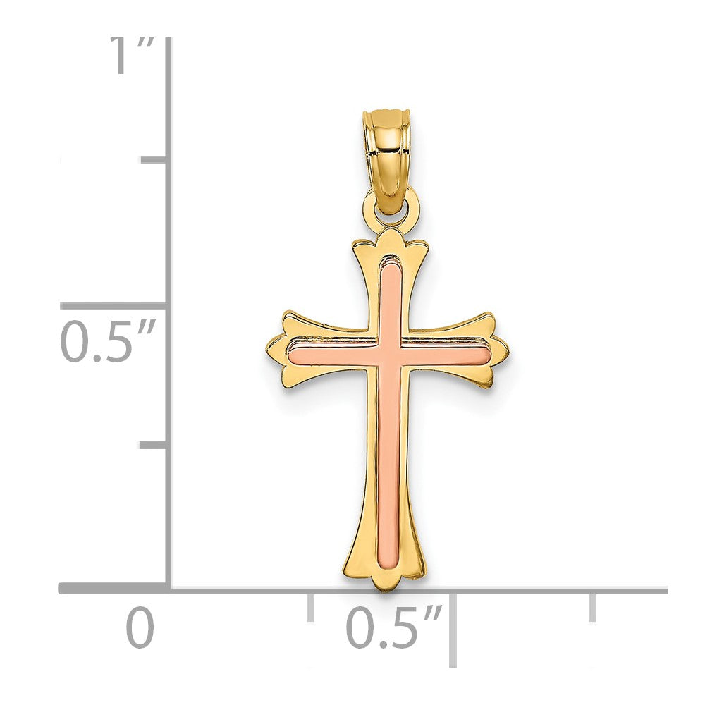 10K Bicolor 10K Bicolor Kreuz Charm
