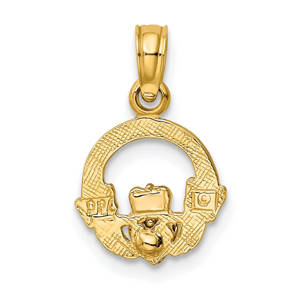 10K Bicolor Claddagh mit Herz Charm