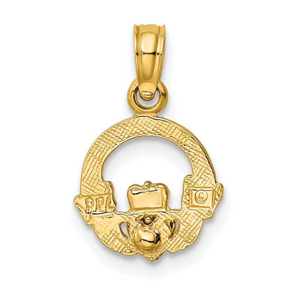 10K Bicolor Claddagh mit Herz Charm