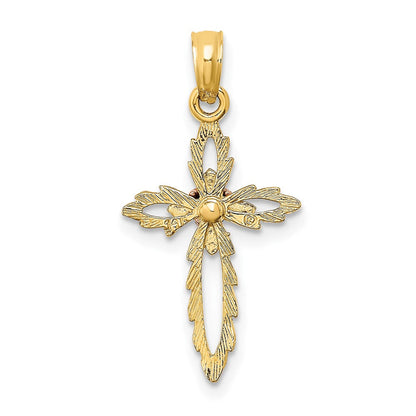 10K Bicolor 10K Bicolor Kreuz mit Herz Charm
