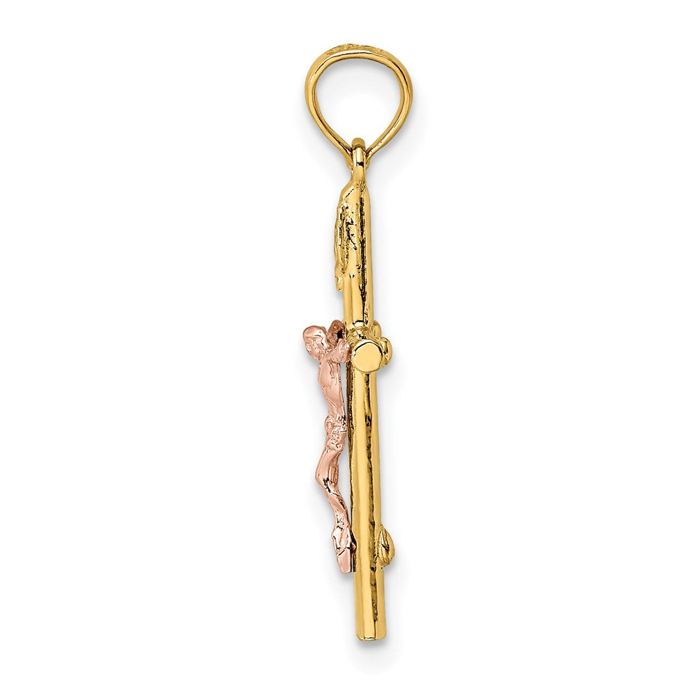 10K Bicolor Kreuz Kruzifix Charm