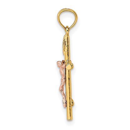 10K Bicolor Kreuz Kruzifix Charm