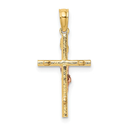 10K Bicolor Kreuz Kruzifix Charm