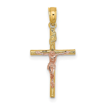 10K Bicolor Kreuz Kruzifix Charm