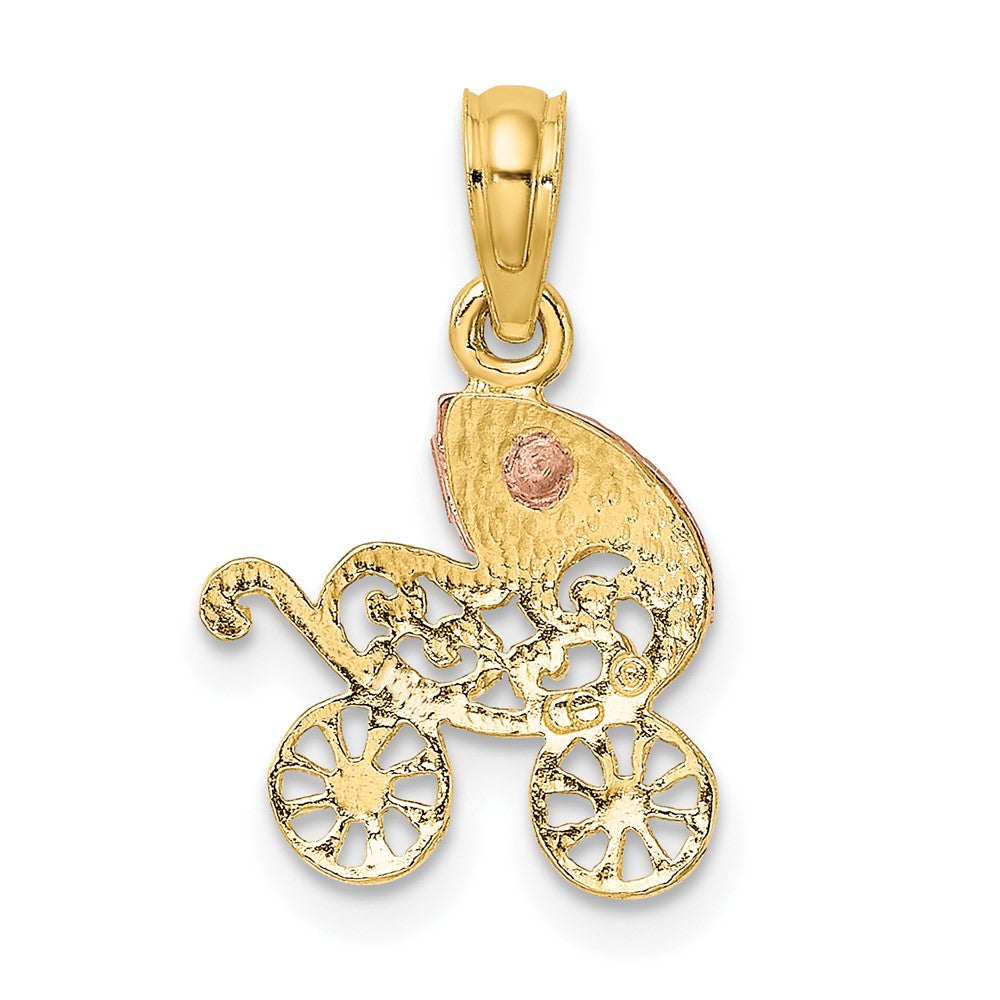 10K Bicolor Baby Carriage mit Visor Charm