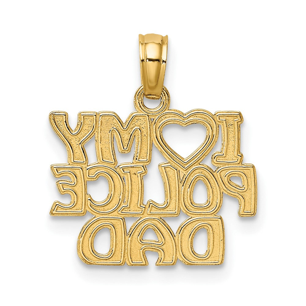 10K Gelbgold I Herz My Police Dad Charm