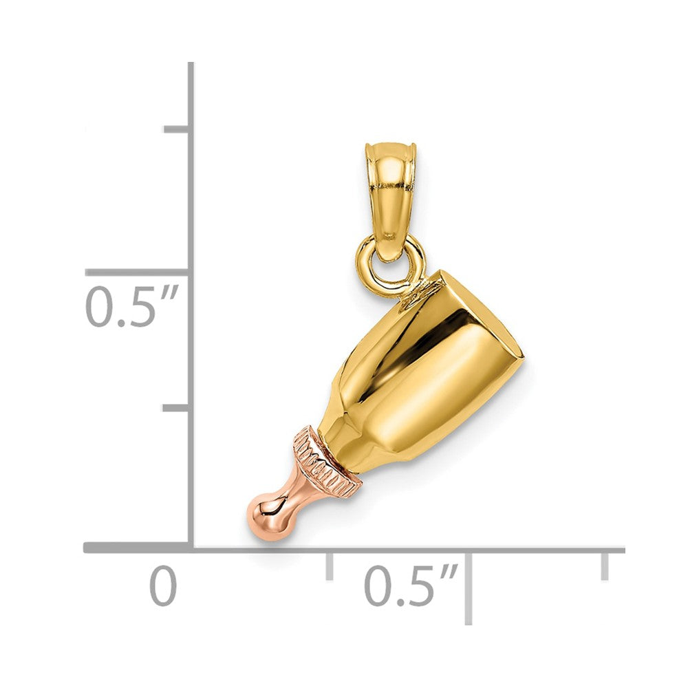 10K Bicolor Baby Bottle Charm