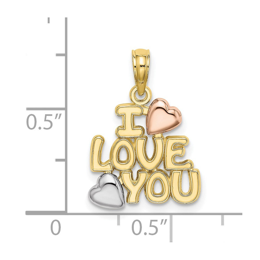 10K Tricolor 10K Tricolor I Liebe You mit Herzen Charm