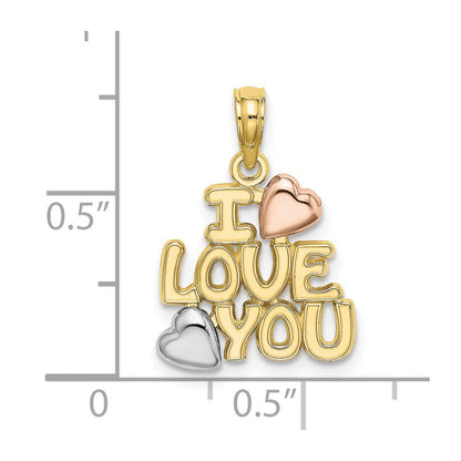 10K Tricolor 10K Tricolor I Liebe You mit Herzen Charm