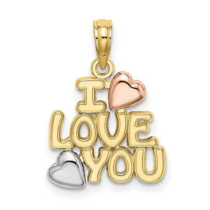 10K Tricolor 10K Tricolor I Liebe You mit Herzen Charm