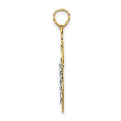 10K Gelb mit Rhodium 10K mit Rhodium Inricrucifix Charm