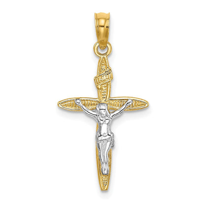 10K Gelb mit Rhodium 10K mit Rhodium Inricrucifix Charm