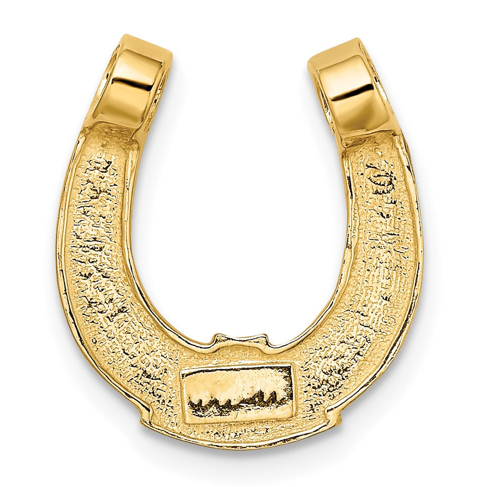 10K Gelb mit Rhodium mit Rhodium Hufeisen Charm