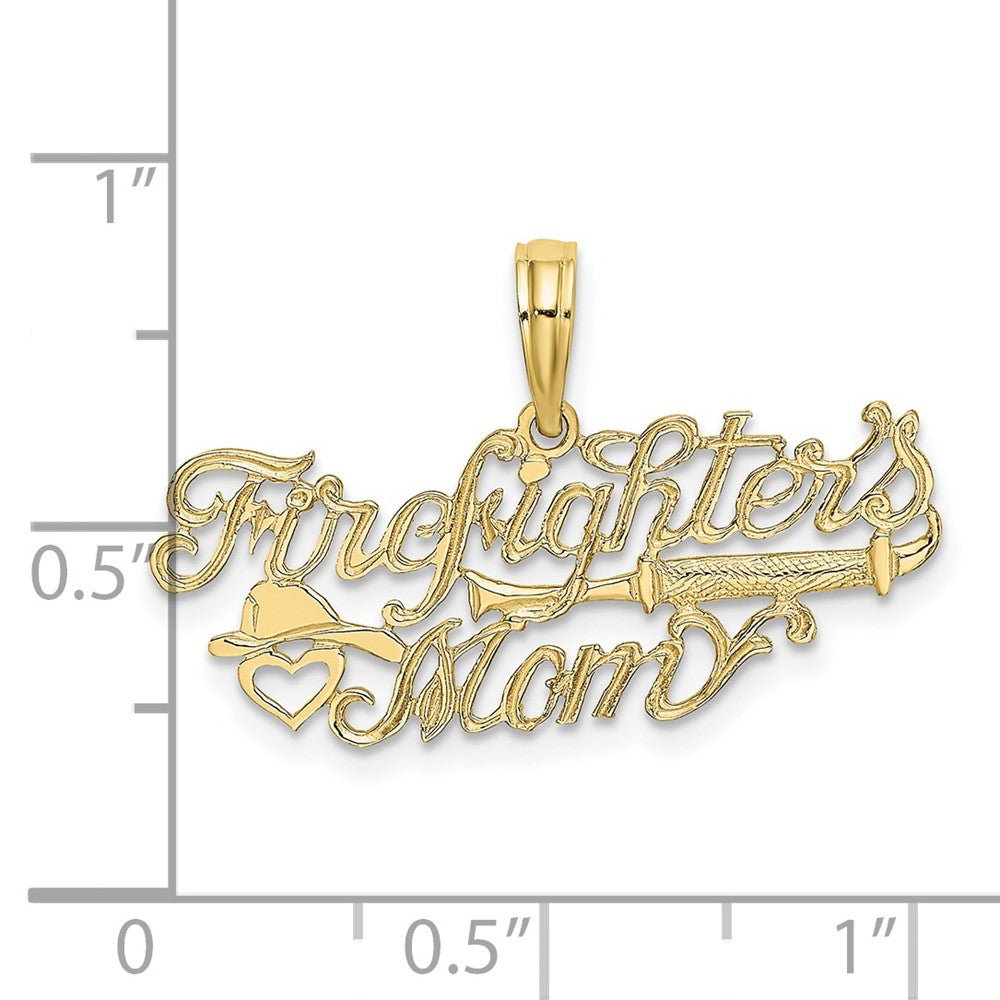 10K Gelbgold Firefighter Mama Charm